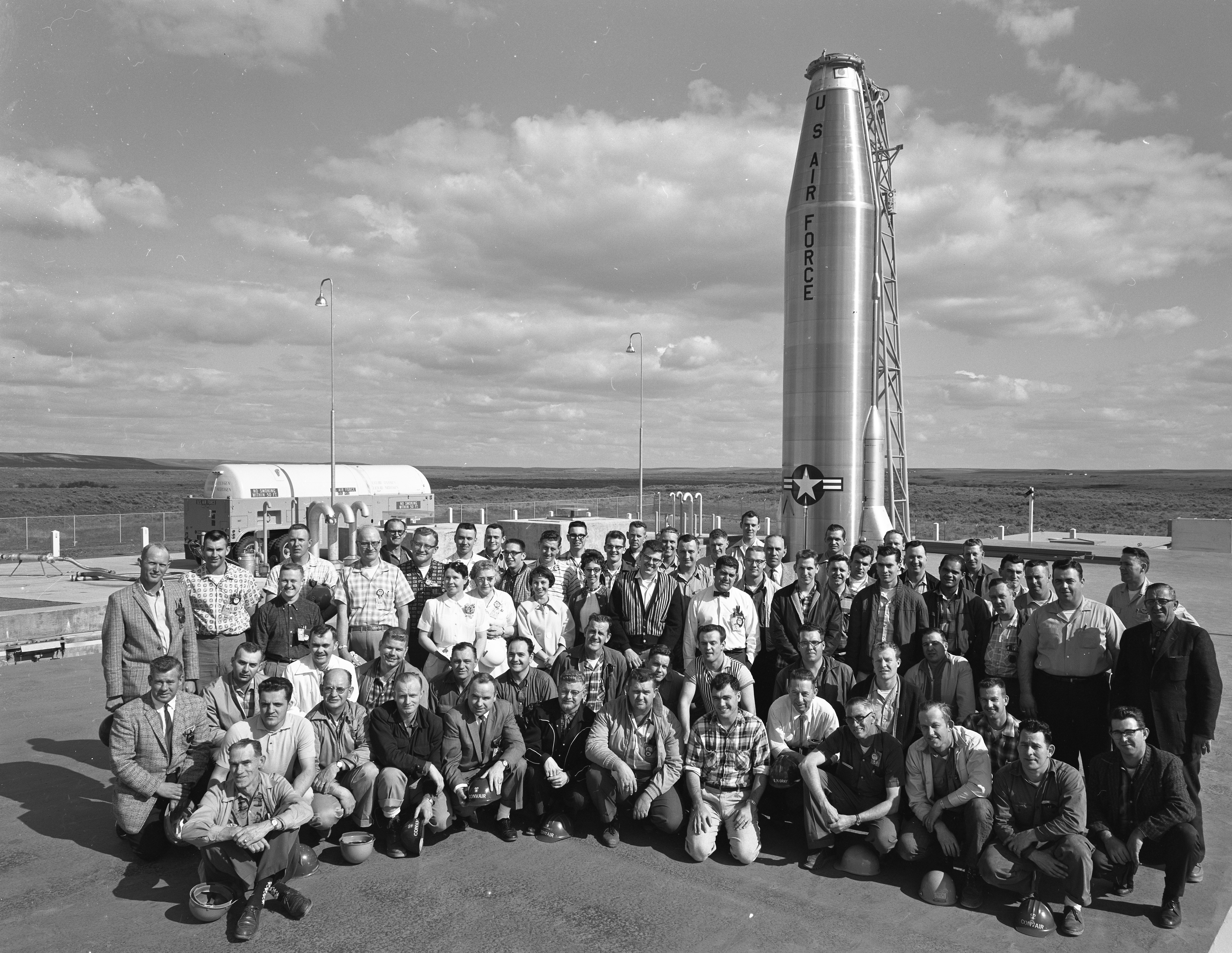 General Dynamics / Convair Astronautics staff at complex 567-6 on May 18th, 1961. 