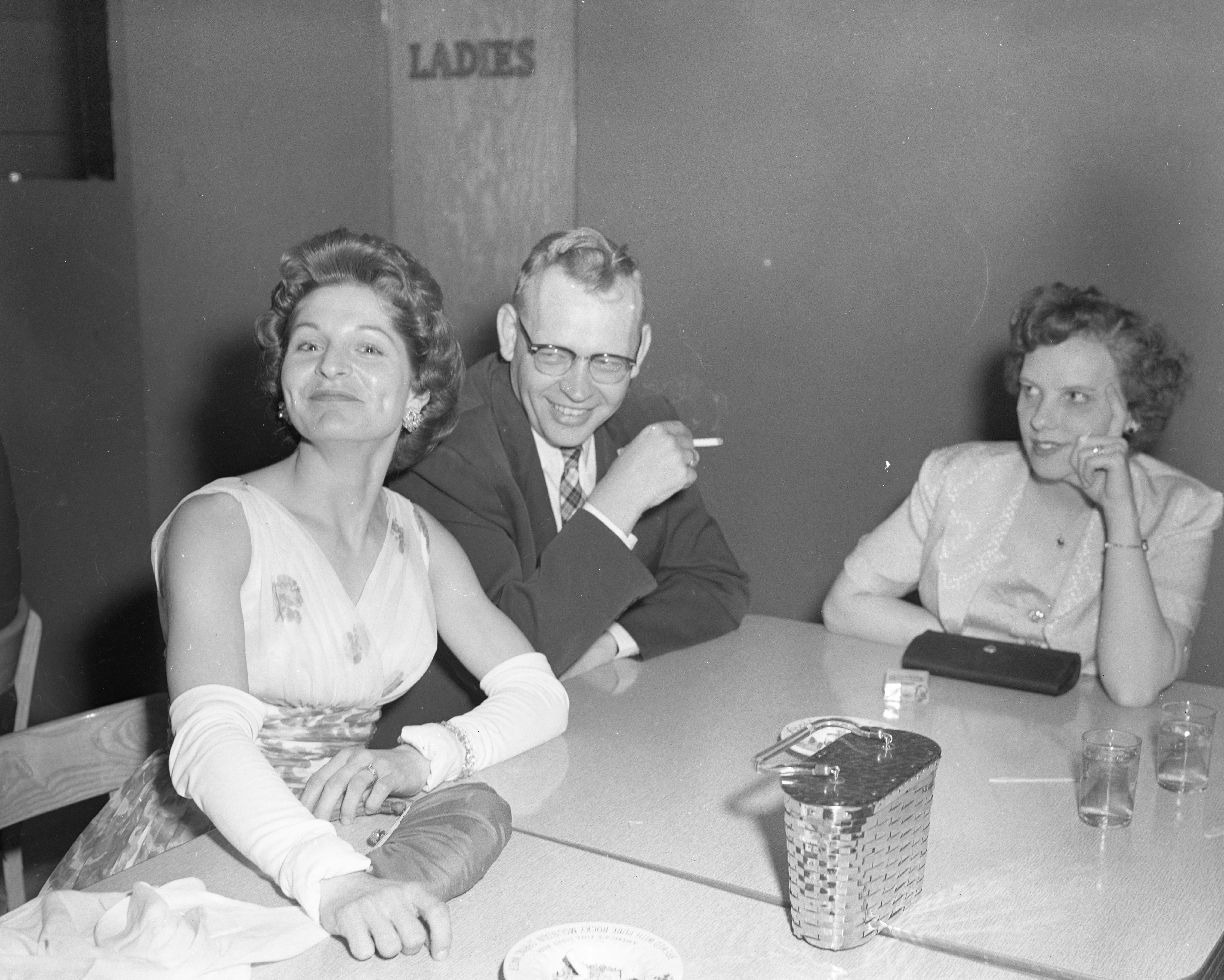 Convair employees seated together at the dance.